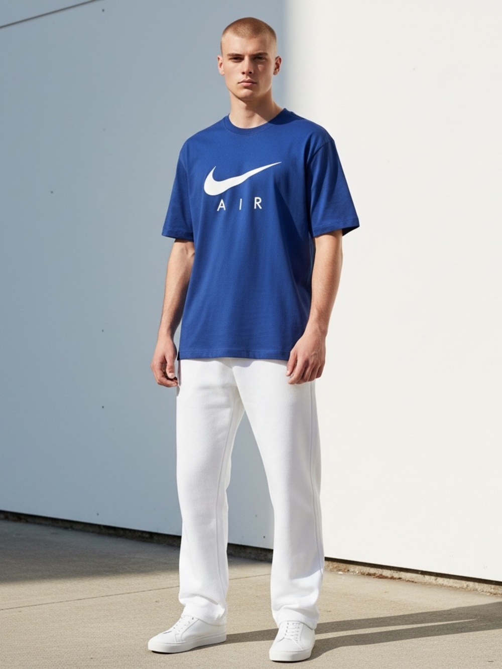 Nike Air Men’s Large Navy Blue Swoosh Graphic T-Shirt NWT